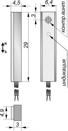 Датчик бесконтактный герконовый GT01A-SI-NO-C-1,5-SS